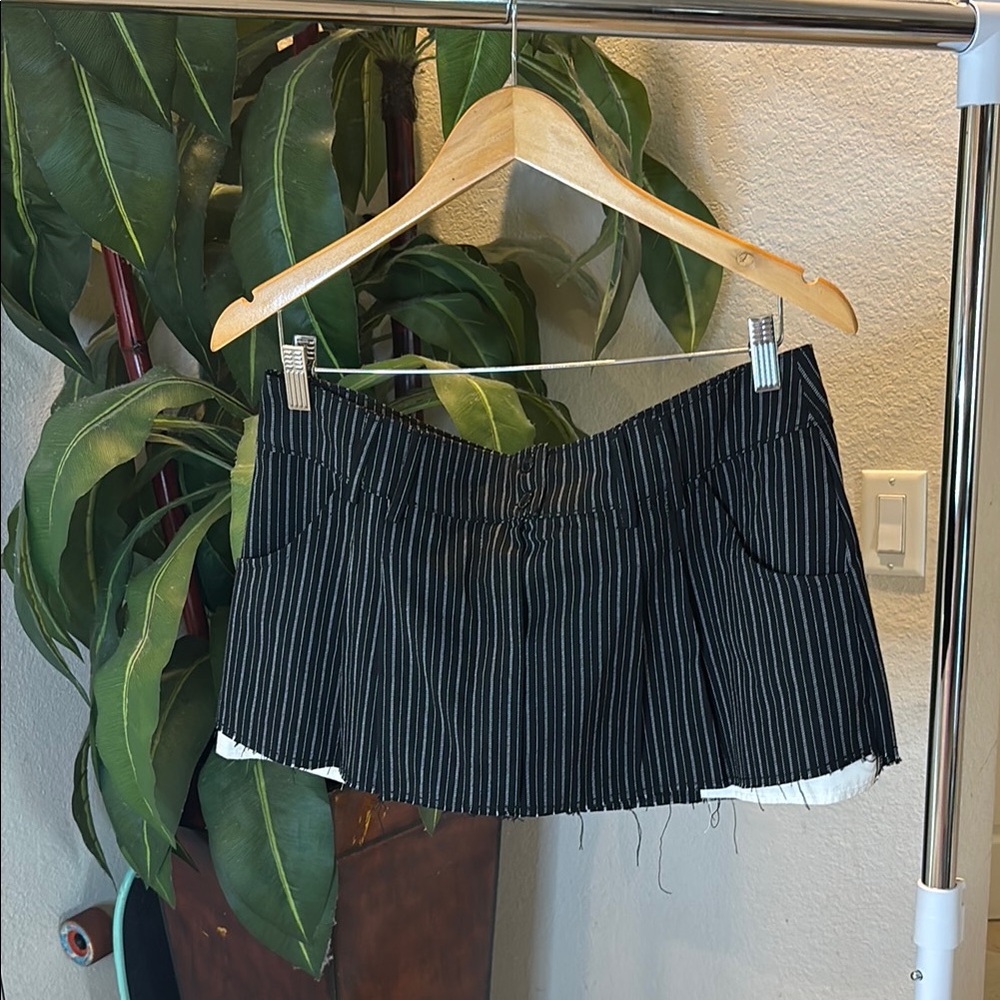 Black Pinstripe Women's Shorts